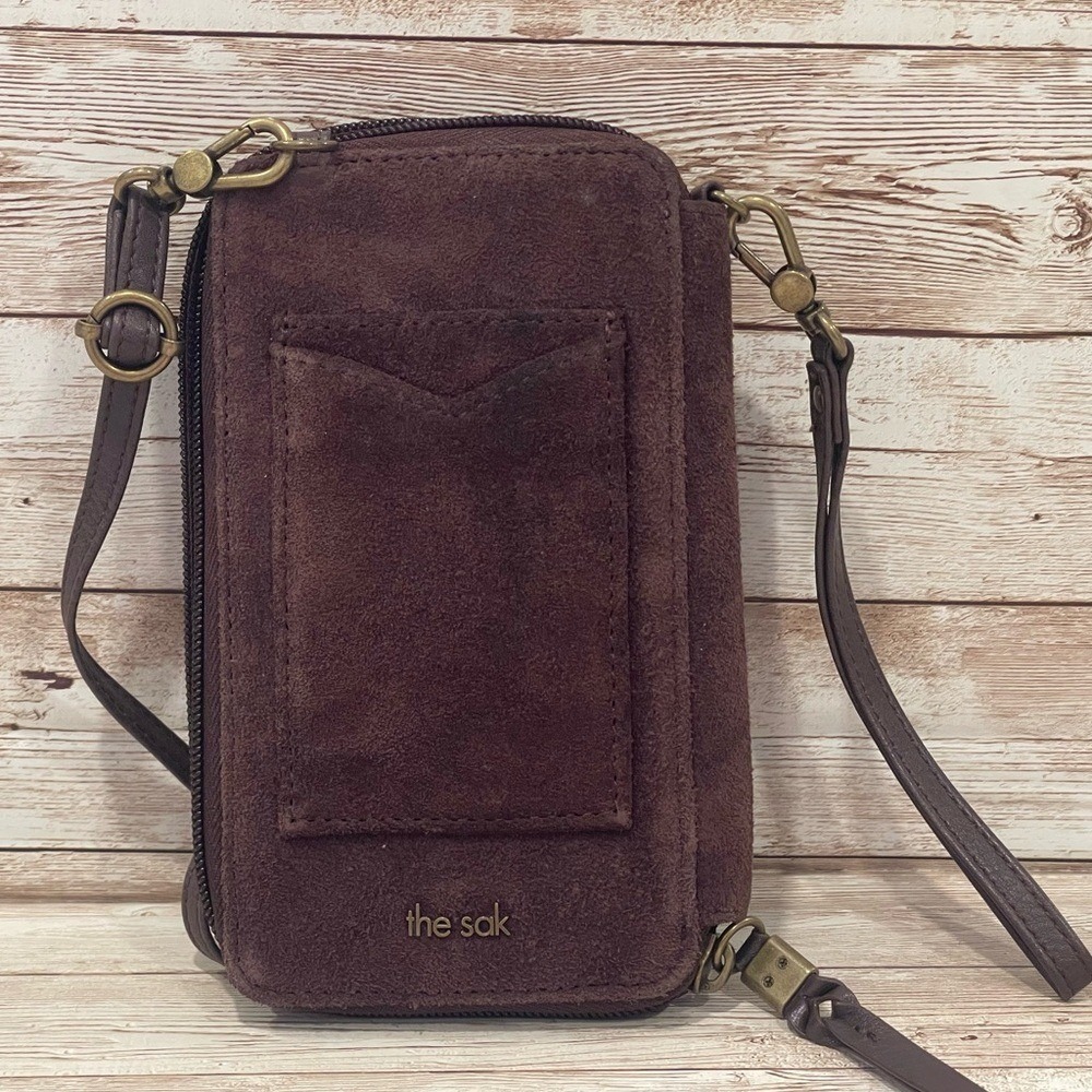 The Sak Chocolate Brown Suede Crossbody Bag - Picture 3 of 12
